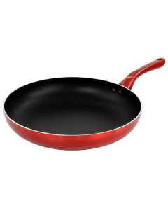 Better Chef 12in Silver Metallic Non Stick Gourmet Fry Pan in Red
